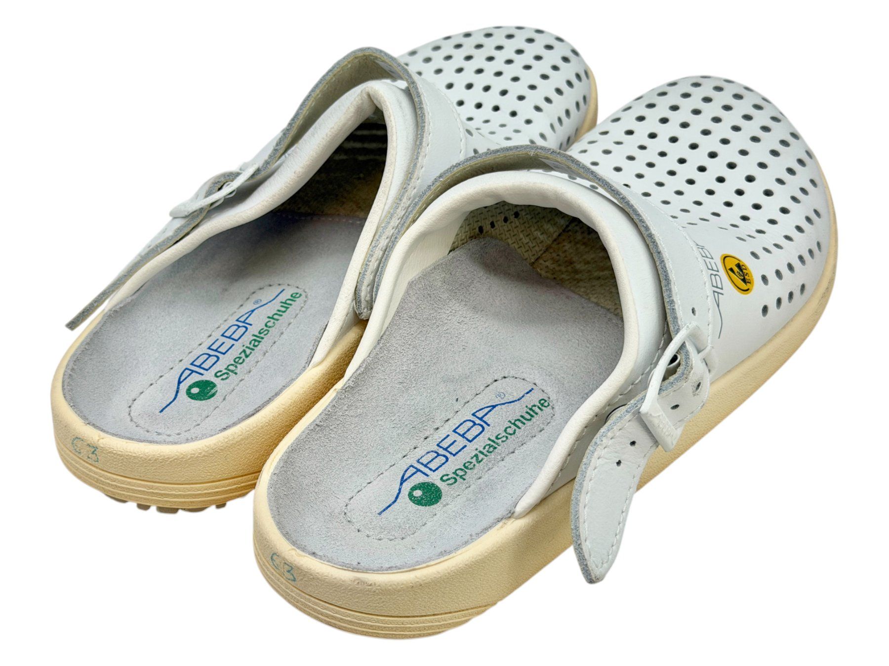 Scarpe da uomo: Sabots Abeba en cuir blanc, Pointure 40 – Usato da Morges venduto da objetsdepoque 7