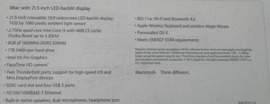 Apple PCs: Apple iMac 21,5" – D'occasion à Yverdon-les-Bains par ele_z7jf 1