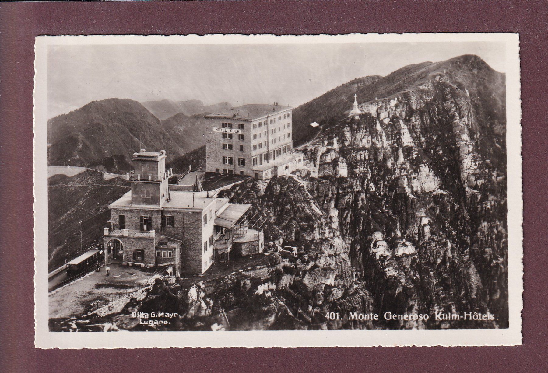 Ansichtskarten: MONTE GENEROSO - Kulm Hotel - Bahn – Gebraucht aus Pully von nicecards