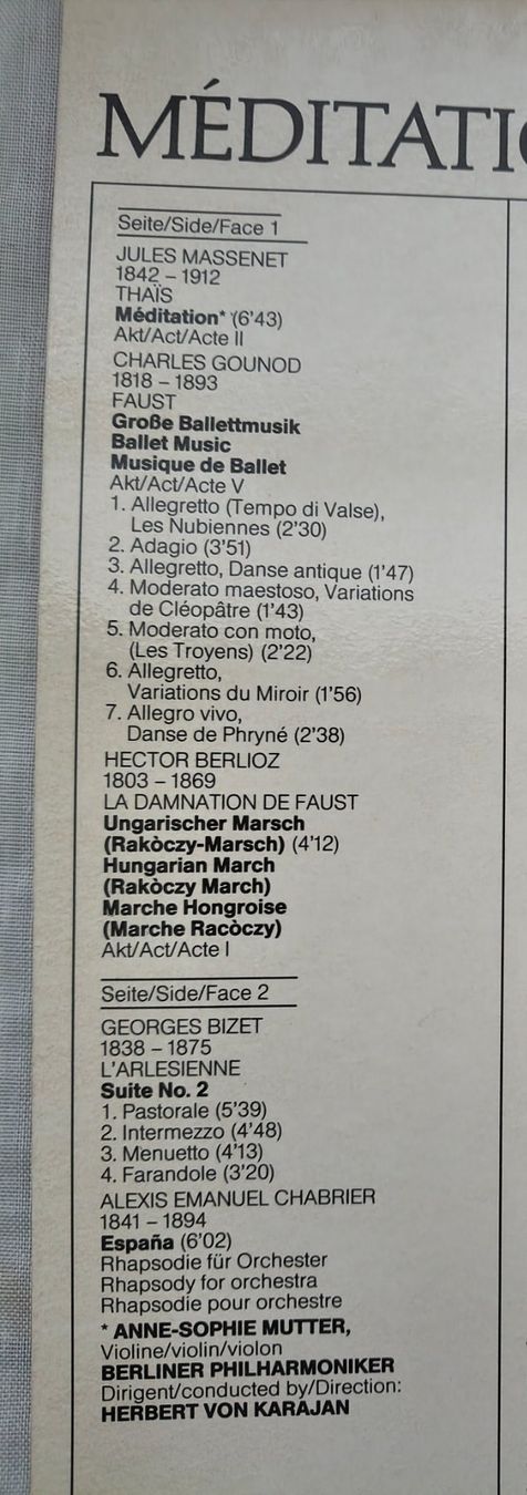 Dischi in vinile: Klassik - LP "MÉDITATION" – Nuovo (secondo la descrizione) da Binningen venduto da mar_2jlr 3