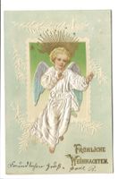 Fröhliche Weihnachten - Engel - tolle Präge-Litho - 1904