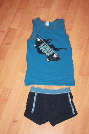 blaue Unterwäsche Garnitur 140 Sanetta Skater