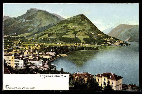 Cartoline postali: AK Lugano, Gesamtansicht, Mte Bre – Usato da Berlin venduto da bartko-reher