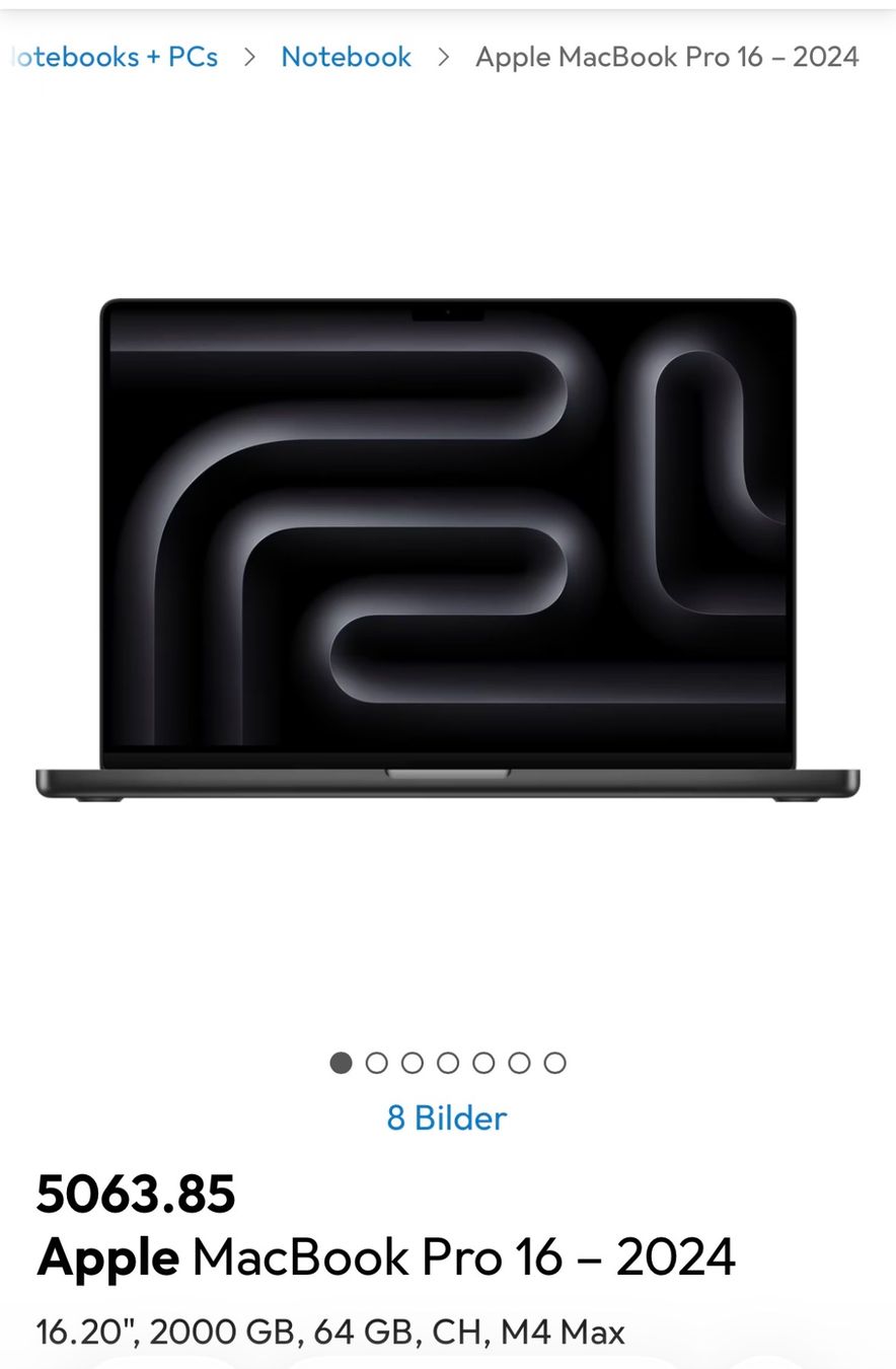 Apple Notebook: MacBook Pro M4 Max 16" / 64 GB RAM / 2TB SSD – Usato da Zürich venduto da fuefi_weggli 4