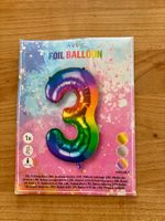 Folienballon Zahl 3 Regenbogen, neu, 86cm gross 🎉