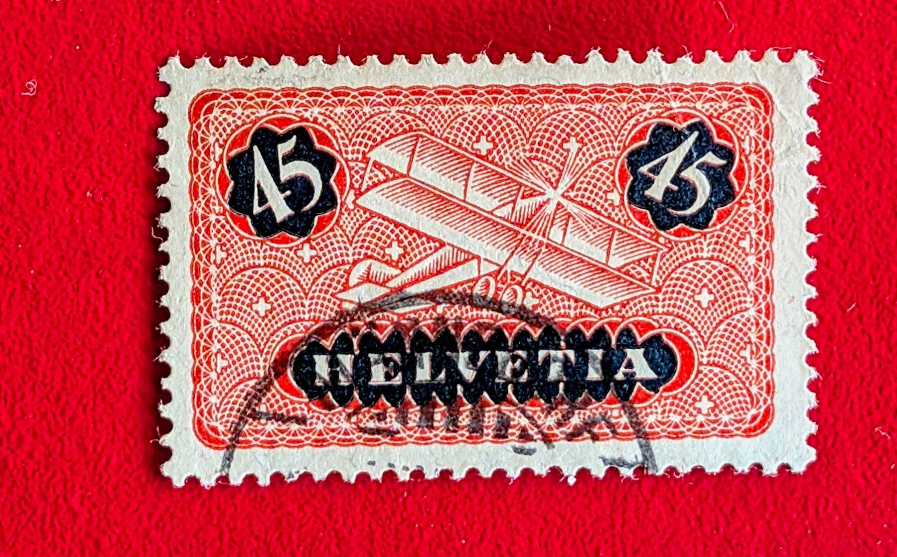 Tutti i francobolli: FLUGPOST 8 FLUGZEUG STEMPEL MÄNNEDORF(?) 1923 – Usato da Düdingen venduto da Quartierstrasse