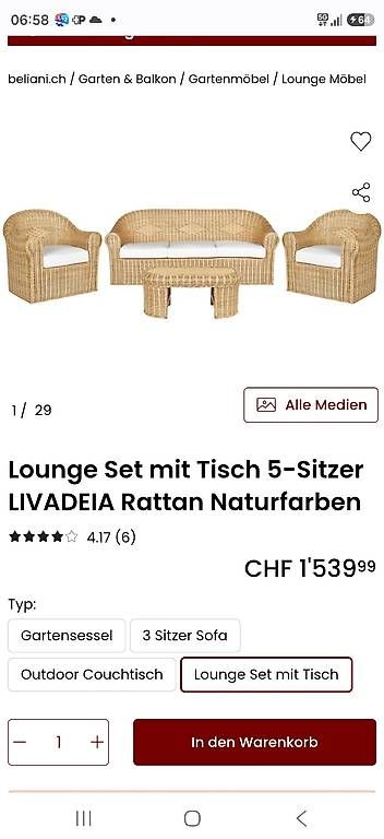Set di tavolo e panche: Rattan Set – Usato da Birgisch venduto da tschuggen111