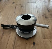 Elektrische Fondue Rechaud König mit Topf und Spritzschutz