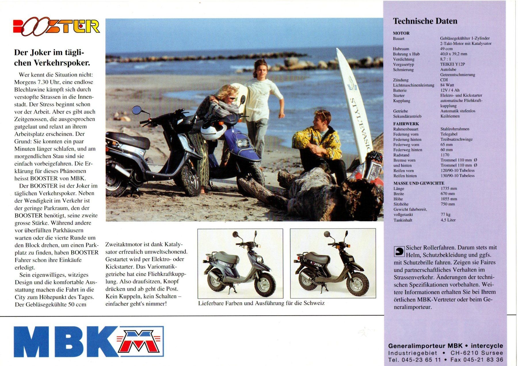 MBK Scooter: MBK Booster / Active 125 - Originalprospekt – Usato da Malans GR venduto da Chueche427 2