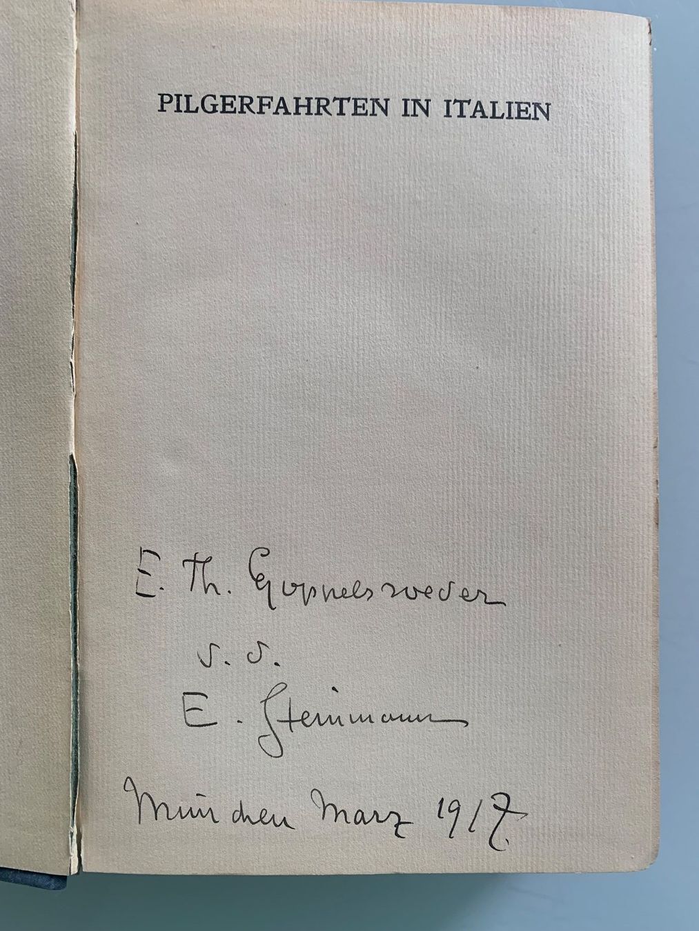 Bücher: Pilgerfahrten in Italien. Mit EIGENHÄNDIGER WIDMUNG. – Gebraucht aus Basel von SusaSandig 1
