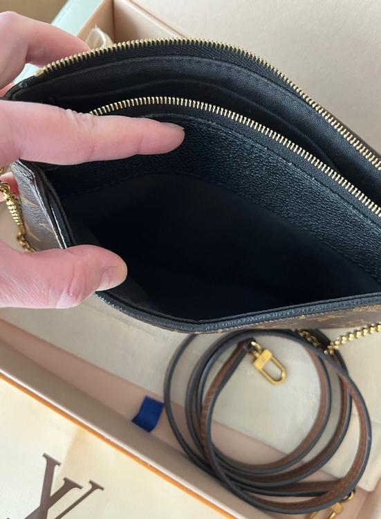 ABSOLUT TOP+RECHNUNG! LOUIS VUITTON PALLAS POCHETTE TASCHE NOIR in