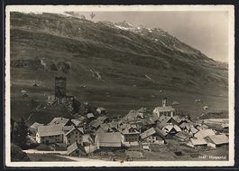 Hospental, Ortsansicht mit Hotel Löwen 