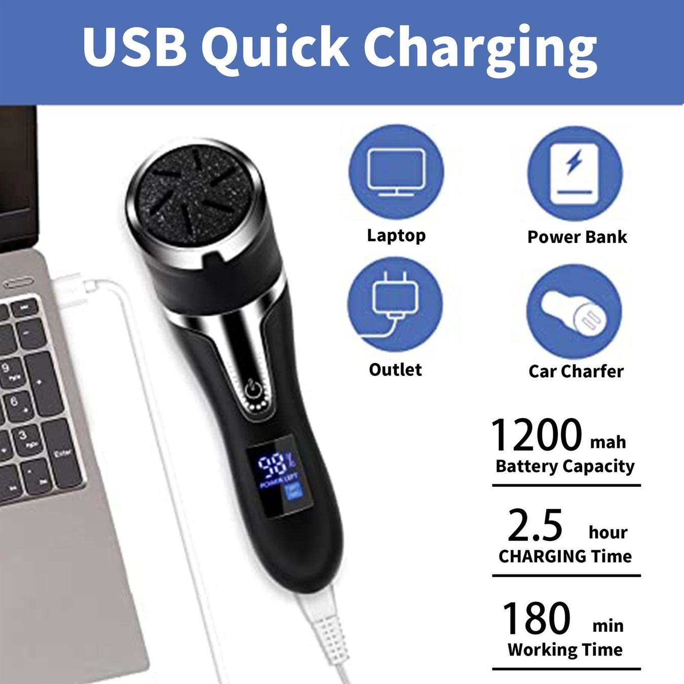 Altro per la cura del corpo: 1200mAh Aufladung Hornhautentferner – Nuovo (secondo la descrizione) da Thun venduto da onlino 7