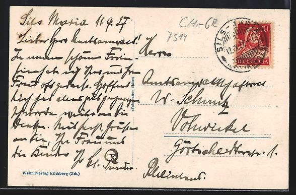 Cartoline postali: AK Sils-Maria, Strasse in der Ortschaft – Usato da Berlin venduto da bartko-reher 1