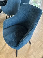 8x Design-Stühle Maccello  Chenille Petrol  drehbar