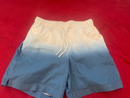 Junge Badehose S weiss blau