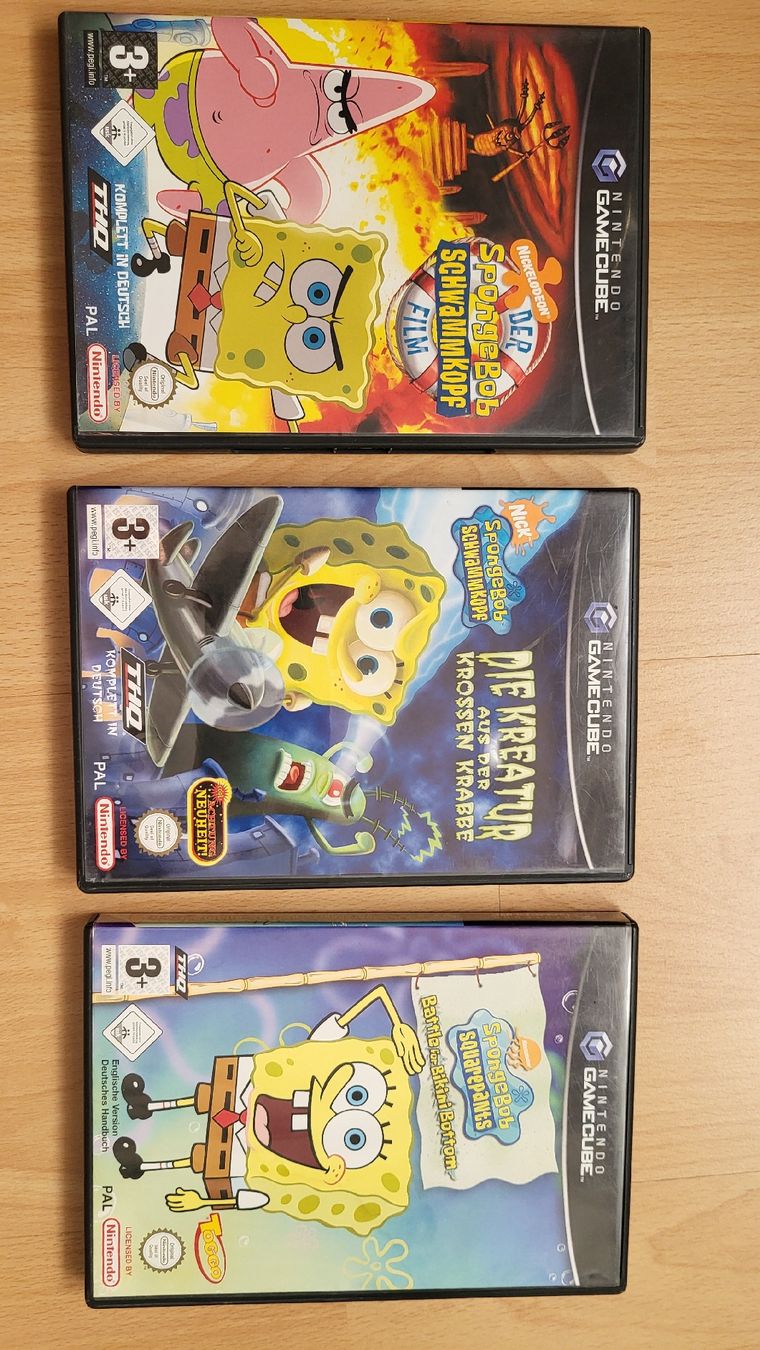 Nintendo Giochi: SpongeBob / Nintendo Gamecube Spiele Set.3x Kompl. – Usato da Biel/Bienne venduto da Retrohr