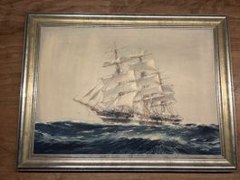 Gemälde Segelschiff J. Spurling 1926