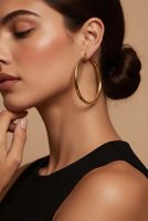 14K 585 Yellow Gold Creolen Hoop Earrings 45mm