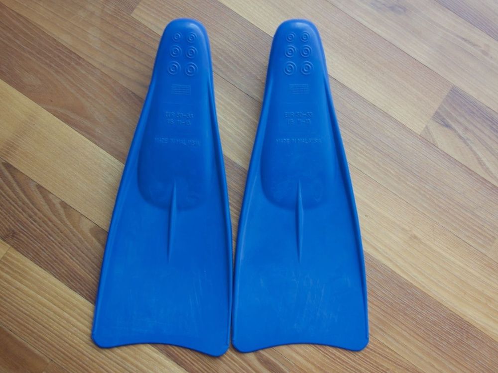 Kinder Schwimmflossen Blau - Kurze Trainingsflossen Aus PVC Für Schwimmanfänger