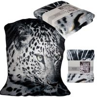 Kuscheldecke Tiermotiv Leopard  200x150cm