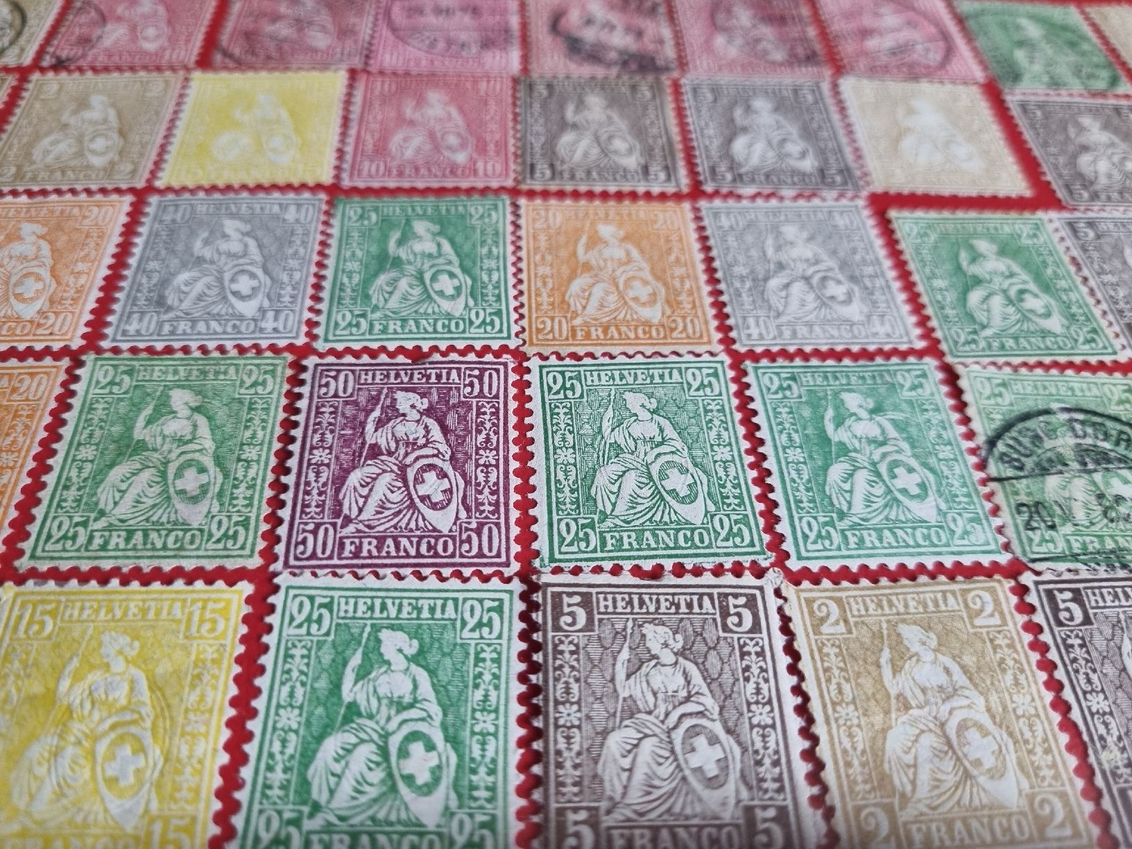 Alle Briefmarken: Sammlung: Sitzende Helvetia - diverse Werte – Gebraucht aus Heimenschwand von rog_p7h9 1