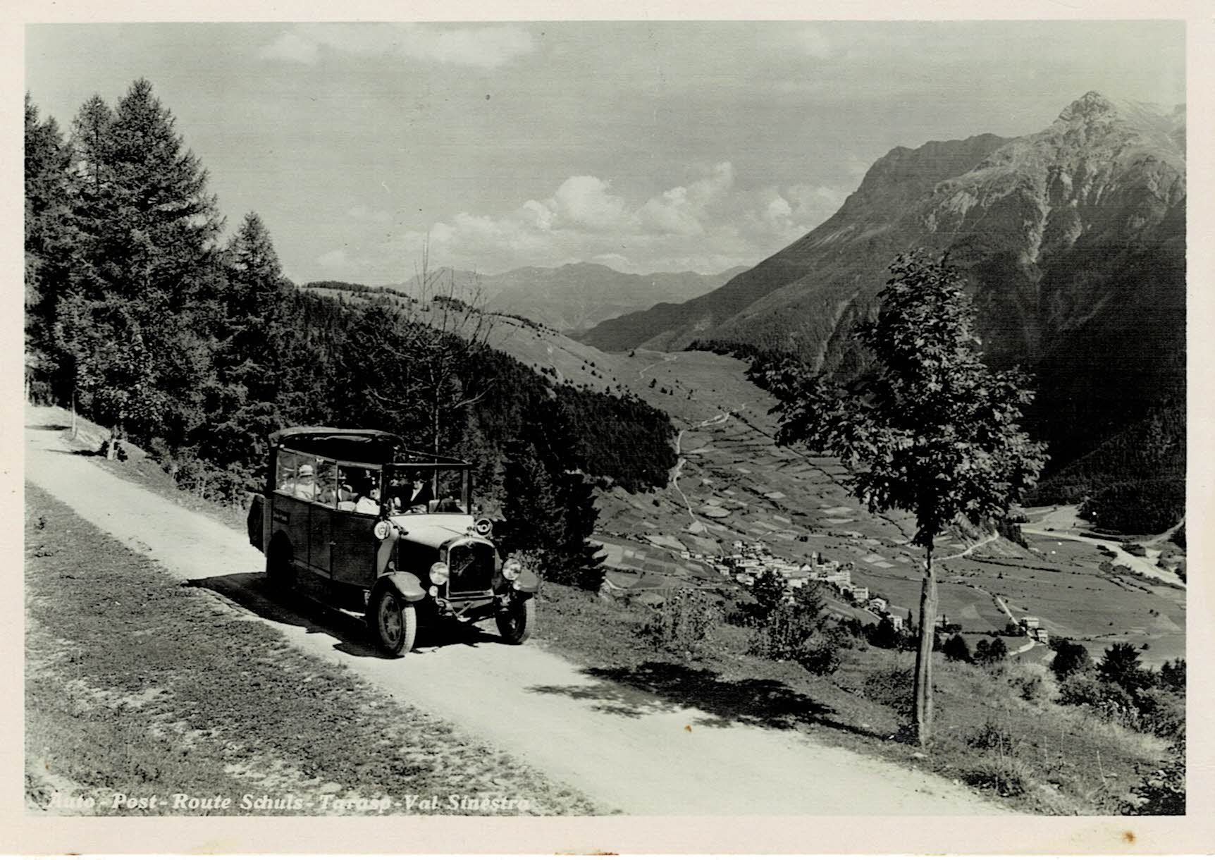 Ansichtskarten: AUTO-POST-ROUTE Schuls-Tarasp Val Sinestra GR ca 1930! – Neu (gemäss Beschreibung) aus Hergiswil NW von Kartenfrau