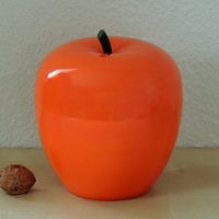 Seau à glaçons vintage, pomme orange, France, années 1970