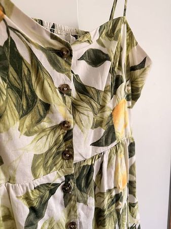 H&M, Sommerkleid mit Zitronenprint, Gr. 44