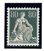Helvetia 141y papier couché lisse neuf** sans charnière
