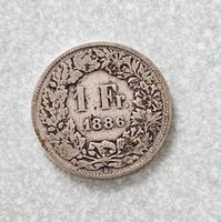 Schweizer 1-Franken-Münze 1886 aus Silber (0.835), 5 g.