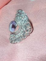 bague en argent taille 59 avec pierre améthyste neuf femme