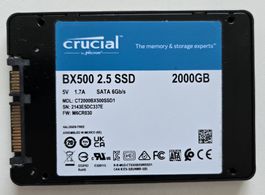 Crucial BX500 2.5" SSD 2TB - Speicher für PC oder Laptop