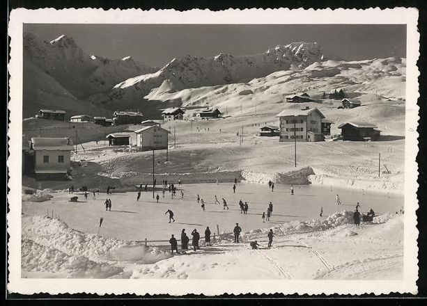 Cartoline postali: Inner-Arosa, Schlittschuhläufer auf der – Usato da Berlin venduto da bartko-reher