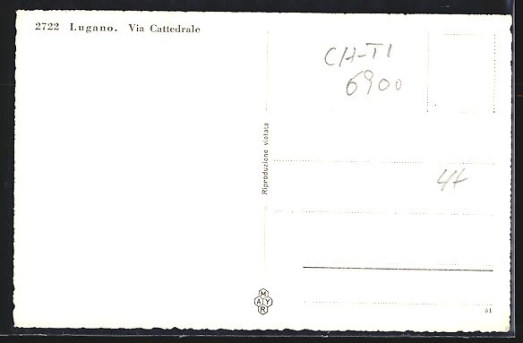 Cartoline postali: AK Lugano, Via Cattedrale – Usato da Berlin venduto da bartko-reher 1