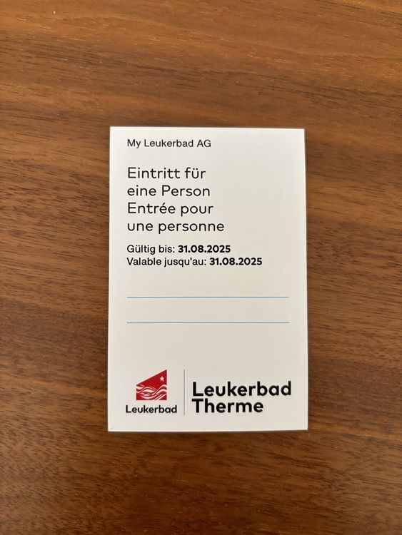 Eintritt Leukerbad Therme (Neu und originalverpackt) in Luzern für CHF ...