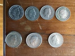 Münzen 5 Rappen 1933 1939 1946 1949 1955 1958 1963