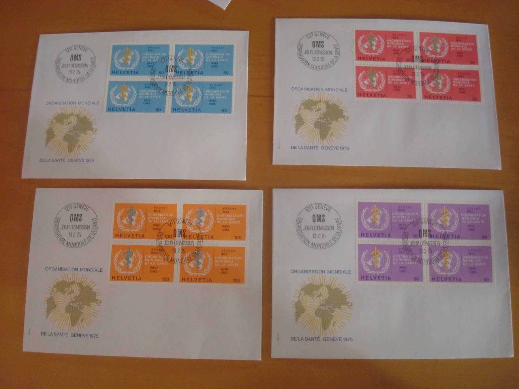 Tutti i francobolli: GA 1975 FDC  Serie 4er und einzeln – Usato da Gordola venduto da Polentaefung 2
