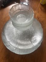 Vintage Glasgeschirr-Set 16-teilig | Strukturglas