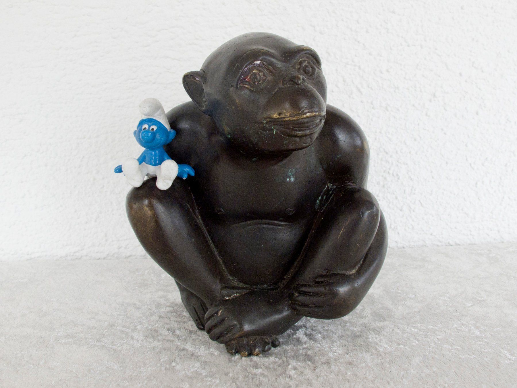 Sculture & Statue: AFFE SKULPTUR Messing Brass Monkey Schimpanse Figur – Usato da Blauen venduto da wosonst 8