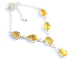 Yellow Citrine Gemstone Handmade 925 SS