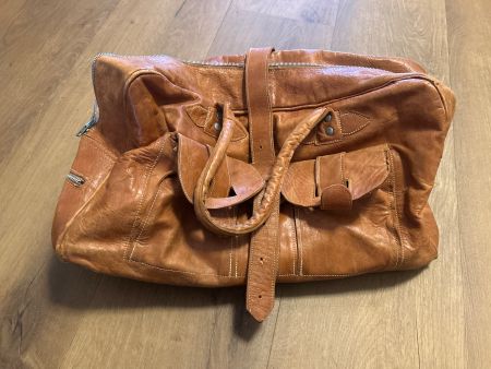 Vintage Reisetasche Leder Aus Marokko Handmade
