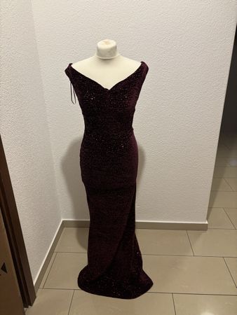 Abendkleid Sistaglam bordeaux Pailletten Grösse 36