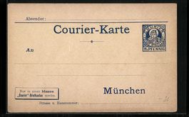 München, Courier-Karte, Private Stadtpo