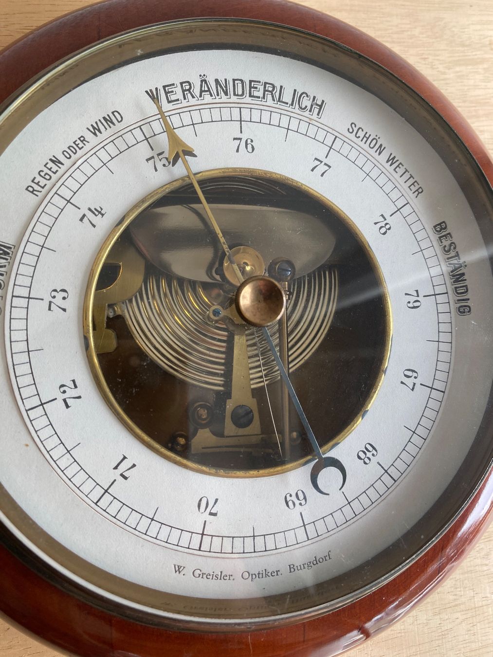 Sonstige antike Technik & Geräte: Alter schön gearbeiteter Barometer mit Holzgehäuse – Gebraucht aus Burgdorf von gre_2ftz 1