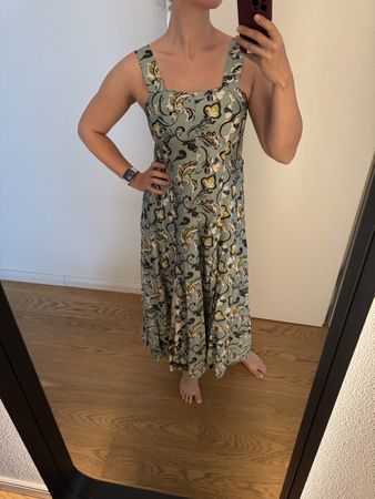 Basyco Midi-Kleid Viskose Paisley-Print grün n