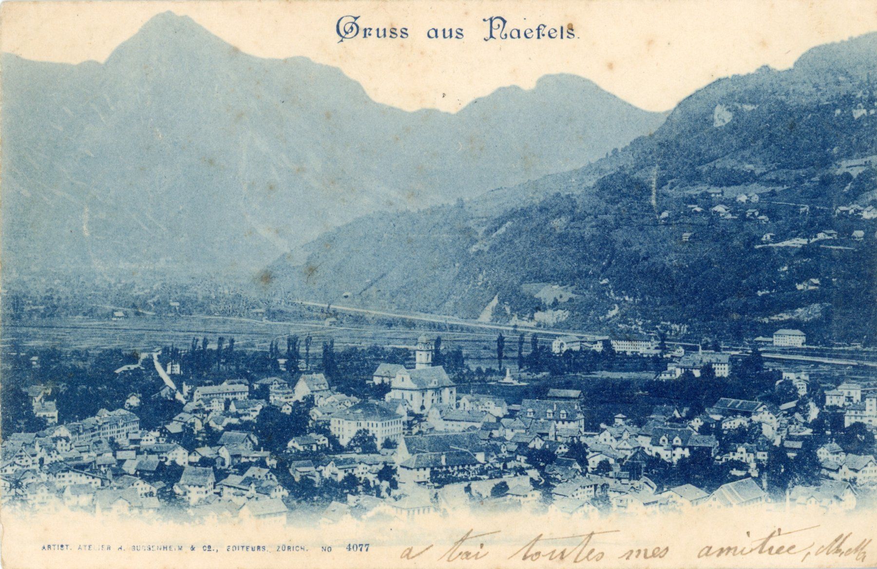 Cartoline postali: Näfels   GL      um 1901 – Usato da Brig venduto da Valcards54