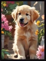 Poster affiche Impression Adorable chiot Golden Retriever