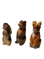 3 handgeschnitzte Tierfiguren, ca. 4 cm gross 