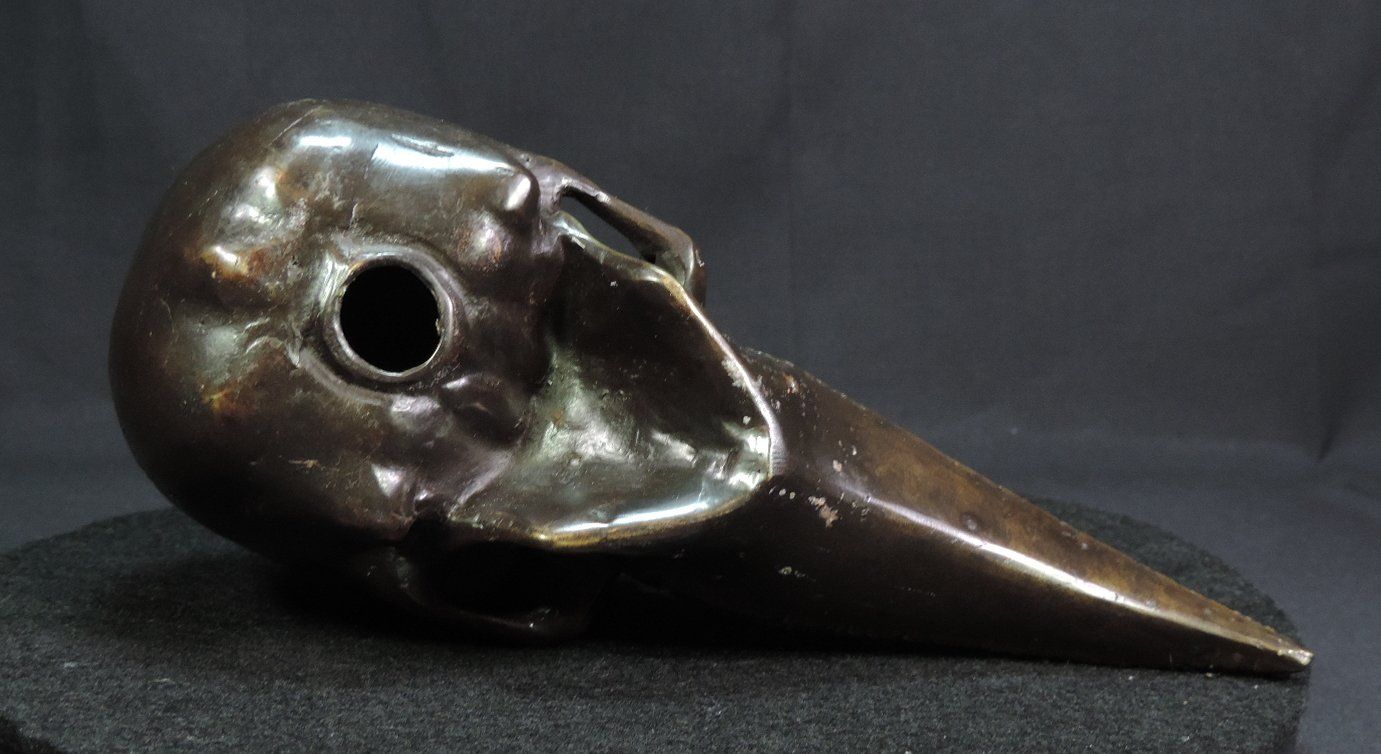 Statuette: Einzigartige Bronze, Pestdoktor Schädel Figur – Usato da Duggingen venduto da roterbambus 6
